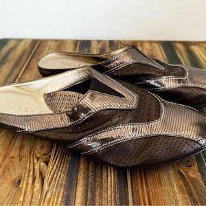 Sesto Meucci Metallic Bronze Slip-on Loafers/Clogs Size 8M